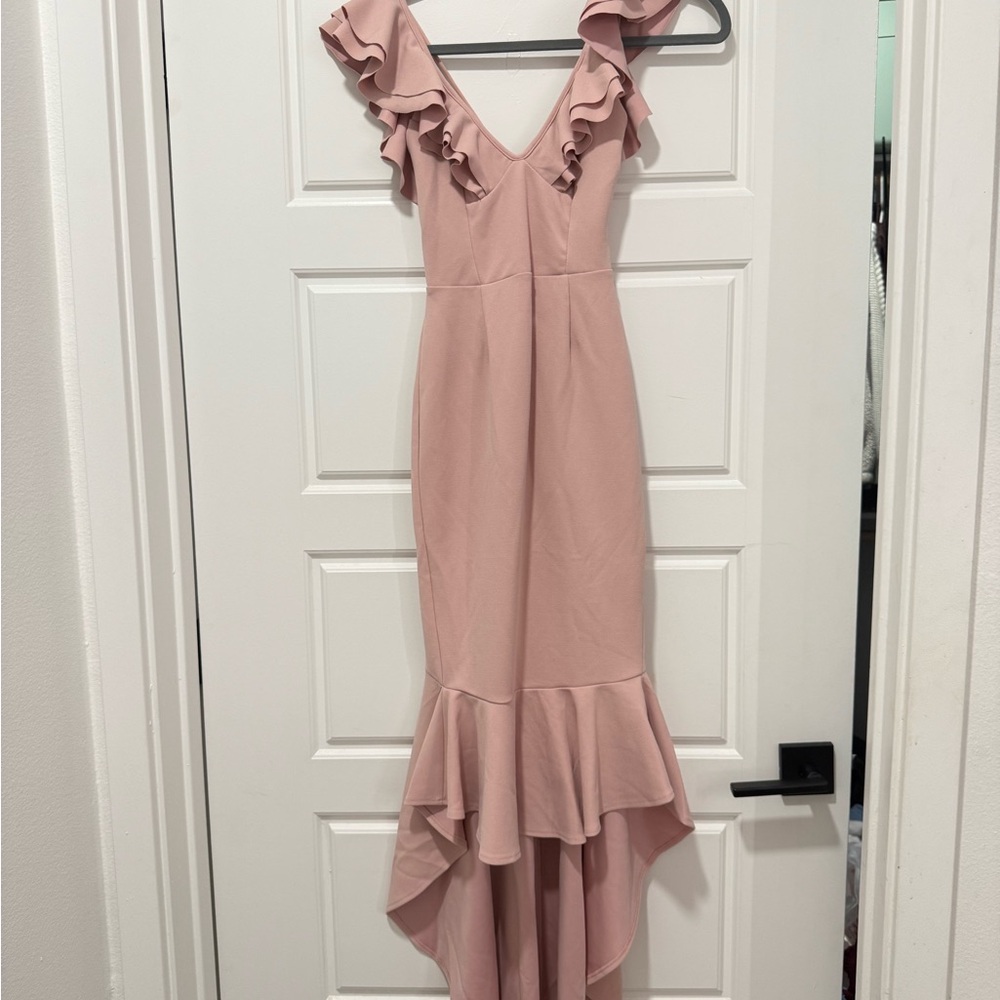 Hello Molly Blush High Low Ruffle Dress